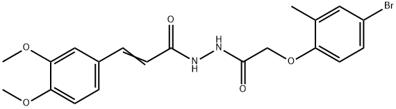 N'-[(4-bromo-2-methylphenoxy)acetyl]-3-(3,4-dimethoxyphenyl)acrylohydrazide Struktur