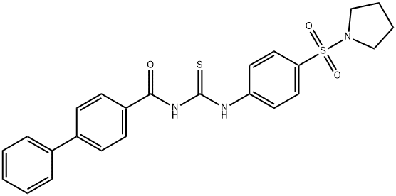 N-({[4-(1-pyrrolidinylsulfonyl)phenyl]amino}carbonothioyl)-4-biphenylcarboxamide Struktur