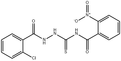 N-{[2-(2-chlorobenzoyl)hydrazino]carbonothioyl}-2-nitrobenzamide Struktur