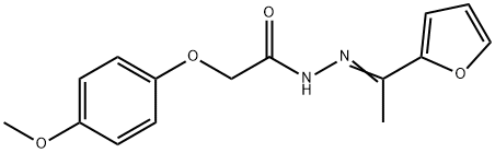 N'-[1-(2-furyl)ethylidene]-2-(4-methoxyphenoxy)acetohydrazide Struktur