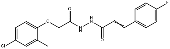 N'-[(4-chloro-2-methylphenoxy)acetyl]-3-(4-fluorophenyl)acrylohydrazide Struktur