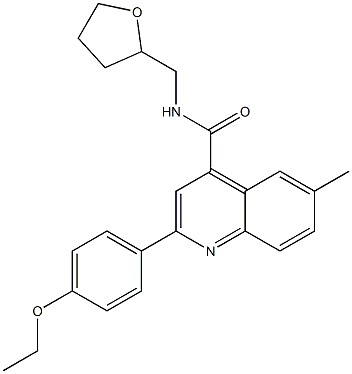 2-(4-ethoxyphenyl)-6-methyl-N-(oxolan-2-ylmethyl)quinoline-4-carboxamide Struktur