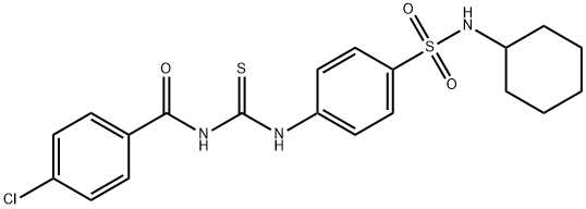 4-chloro-N-[({4-[(cyclohexylamino)sulfonyl]phenyl}amino)carbonothioyl]benzamide Struktur