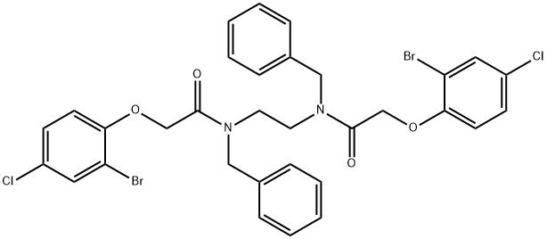 N,N'-1,2-ethanediylbis[N-benzyl-2-(2-bromo-4-chlorophenoxy)acetamide] Struktur