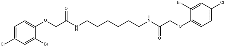 N,N'-1,6-hexanediylbis[2-(2-bromo-4-chlorophenoxy)acetamide] Struktur