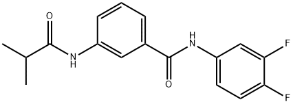 N-(3,4-difluorophenyl)-3-(2-methylpropanoylamino)benzamide Struktur