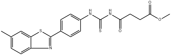 methyl 4-[({[4-(6-methyl-1,3-benzothiazol-2-yl)phenyl]amino}carbonothioyl)amino]-4-oxobutanoate Struktur