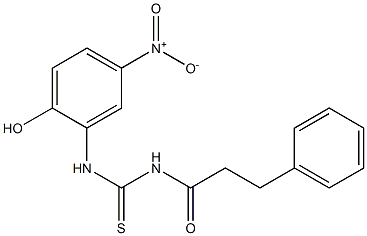 N-{[(2-hydroxy-5-nitrophenyl)amino]carbonothioyl}-3-phenylpropanamide Struktur