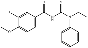 N-{[ethyl(phenyl)amino]carbonothioyl}-3-iodo-4-methoxybenzamide Struktur