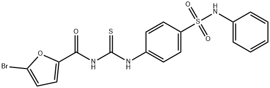 N-({[4-(anilinosulfonyl)phenyl]amino}carbonothioyl)-5-bromo-2-furamide Struktur