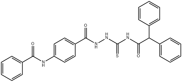 N-[4-[[(2,2-diphenylacetyl)carbamothioylamino]carbamoyl]phenyl]benzamide Struktur