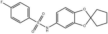 4-fluoro-N-(spiro[1,3-benzodioxole-2,1'-cyclopentan]-5-yl)benzenesulfonamide Struktur