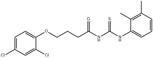 4-(2,4-dichlorophenoxy)-N-{[(2,3-dimethylphenyl)amino]carbonothioyl}butanamide Struktur