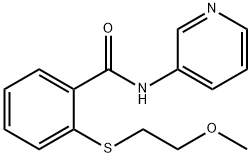 2-(2-methoxyethylsulfanyl)-N-pyridin-3-ylbenzamide Struktur