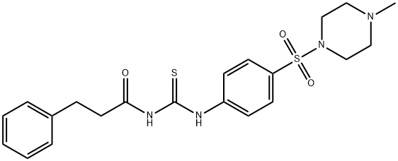 N-[({4-[(4-methyl-1-piperazinyl)sulfonyl]phenyl}amino)carbonothioyl]-3-phenylpropanamide Struktur