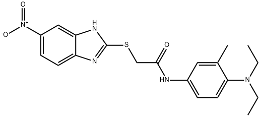 N-[4-(diethylamino)-3-methylphenyl]-2-[(5-nitro-1H-benzimidazol-2-yl)sulfanyl]acetamide Struktur