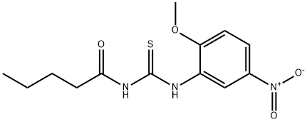 N-[(2-methoxy-5-nitrophenyl)carbamothioyl]pentanamide Struktur