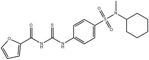 N-{[(4-{[cyclohexyl(methyl)amino]sulfonyl}phenyl)amino]carbonothioyl}-2-furamide Struktur