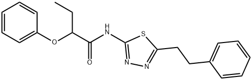 2-phenoxy-N-[5-(2-phenylethyl)-1,3,4-thiadiazol-2-yl]butanamide Struktur