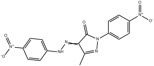 5-methyl-2-(4-nitrophenyl)-4-[(4-nitrophenyl)hydrazono]-2,4-dihydro-3H-pyrazol-3-one Struktur