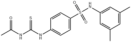 N-{[(4-{[(3,5-dimethylphenyl)amino]sulfonyl}phenyl)amino]carbonothioyl}acetamide Struktur