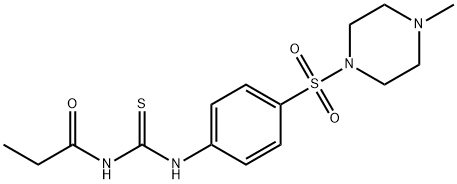 N-[({4-[(4-methyl-1-piperazinyl)sulfonyl]phenyl}amino)carbonothioyl]propanamide Struktur