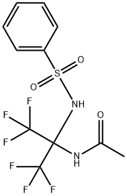 N-[2-(benzenesulfonamido)-1,1,1,3,3,3-hexafluoropropan-2-yl]acetamide Struktur