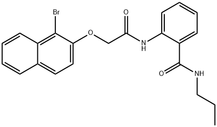 2-({[(1-bromo-2-naphthyl)oxy]acetyl}amino)-N-propylbenzamide Struktur