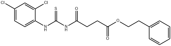 2-phenylethyl 4-({[(2,4-dichlorophenyl)amino]carbonothioyl}amino)-4-oxobutanoate Struktur