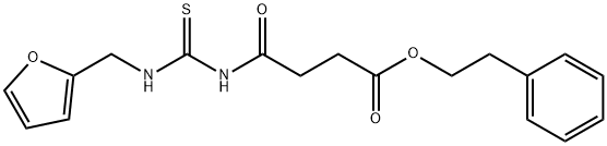 2-phenylethyl 4-(furan-2-ylmethylcarbamothioylamino)-4-oxobutanoate Struktur