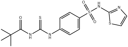 2,2-dimethyl-N-[({4-[(1,3-thiazol-2-ylamino)sulfonyl]phenyl}amino)carbonothioyl]propanamide Struktur