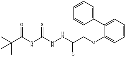 2,2-dimethyl-N-[[[2-(2-phenylphenoxy)acetyl]amino]carbamothioyl]propanamide Struktur