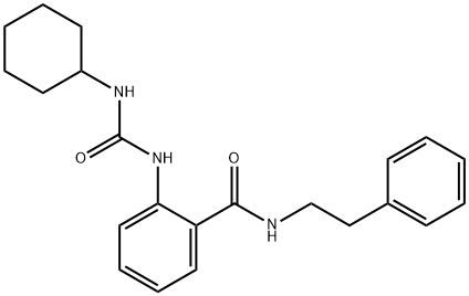 2-(cyclohexylcarbamoylamino)-N-(2-phenylethyl)benzamide Struktur