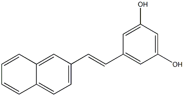 1,3-Benzenediol, 5-[(1E)-2-(2-naphthalenyl)ethenyl]- Struktur