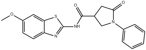 N-(6-methoxy-1,3-benzothiazol-2-yl)-5-oxo-1-phenylpyrrolidine-3-carboxamide Struktur