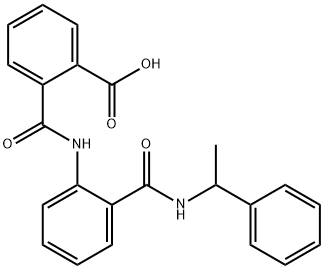 2-[[2-(1-phenylethylcarbamoyl)phenyl]carbamoyl]benzoic acid Struktur