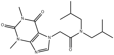 2-(1,3-dimethyl-2,6-dioxopurin-7-yl)-N,N-bis(2-methylpropyl)acetamide Struktur