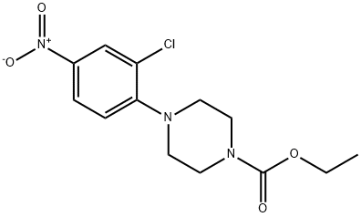 4-(2-Chloro-4-nitro-phenyl)-piperazine-1-carboxylic acid ethyl ester Struktur