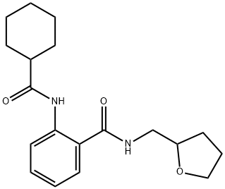 2-(cyclohexanecarbonylamino)-N-(oxolan-2-ylmethyl)benzamide Struktur