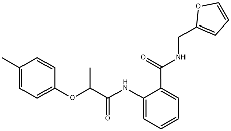 N-(furan-2-ylmethyl)-2-[2-(4-methylphenoxy)propanoylamino]benzamide Struktur