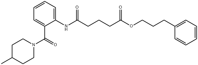 3-phenylpropyl 5-[2-(4-methylpiperidine-1-carbonyl)anilino]-5-oxopentanoate Struktur