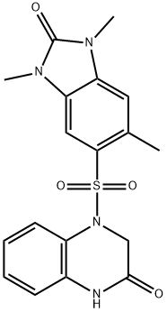 4-[(1,3,6-trimethyl-2-oxo-2,3-dihydro-1H-benzimidazol-5-yl)sulfonyl]-3,4-dihydroquinoxalin-2(1H)-one Struktur