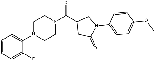 4-[4-(2-fluorophenyl)piperazine-1-carbonyl]-1-(4-methoxyphenyl)pyrrolidin-2-one Struktur