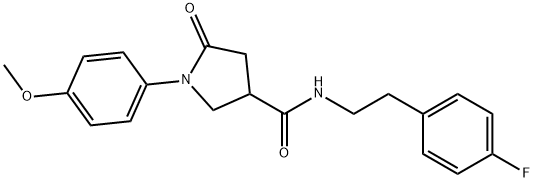 N-[2-(4-fluorophenyl)ethyl]-1-(4-methoxyphenyl)-5-oxopyrrolidine-3-carboxamide Struktur