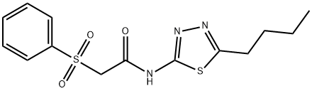 N-(5-butyl-1,3,4-thiadiazol-2-yl)-2-(phenylsulfonyl)acetamide Struktur