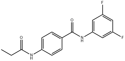 N-(3,5-difluorophenyl)-4-(propanoylamino)benzamide Struktur