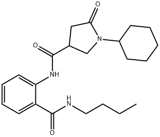 N-[2-(butylcarbamoyl)phenyl]-1-cyclohexyl-5-oxopyrrolidine-3-carboxamide Struktur