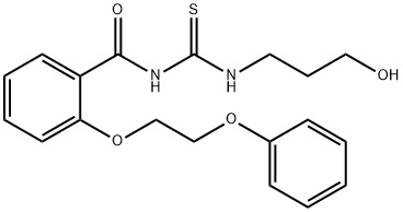 N-(3-hydroxypropylcarbamothioyl)-2-(2-phenoxyethoxy)benzamide Struktur