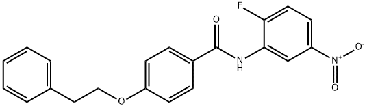 N-(2-fluoro-5-nitrophenyl)-4-(2-phenylethoxy)benzamide Struktur