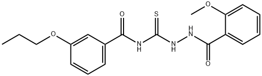 N-{[2-(2-methoxybenzoyl)hydrazino]carbonothioyl}-3-propoxybenzamide Struktur